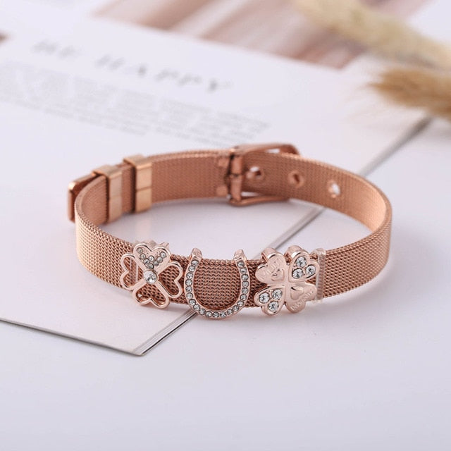 Colorful Stainless Steel Mesh Watch Belt Bracelets For Women