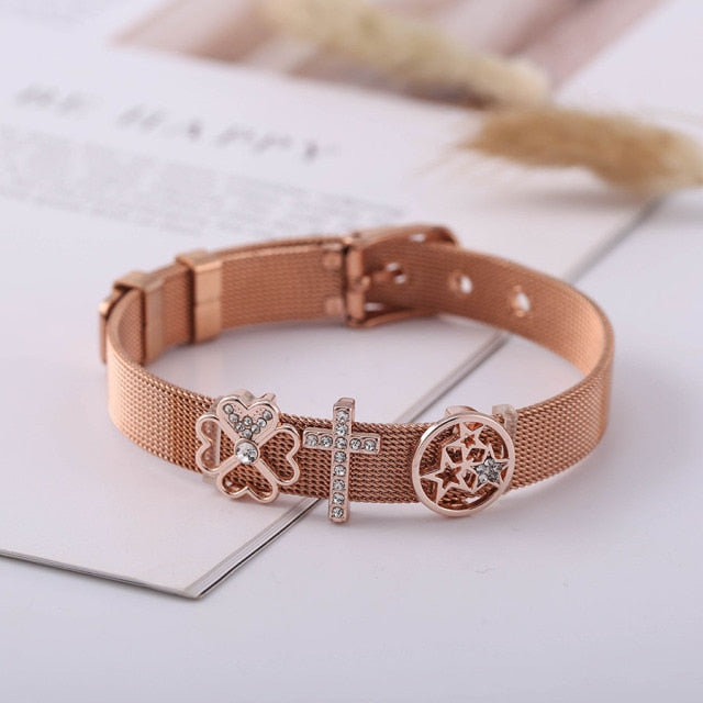 Colorful Stainless Steel Mesh Watch Belt Bracelets For Women