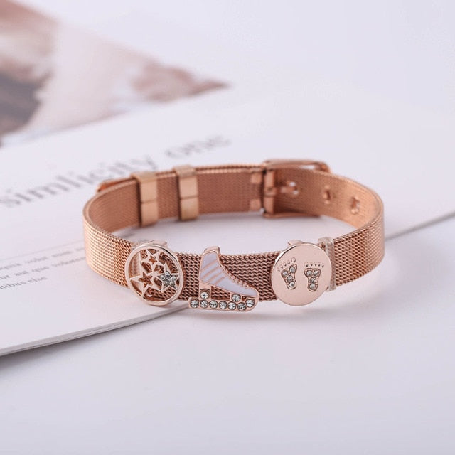 Colorful Stainless Steel Mesh Watch Belt Bracelets For Women