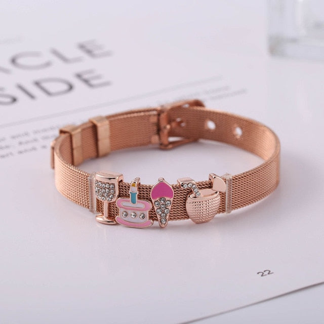Colorful Stainless Steel Mesh Watch Belt Bracelets For Women