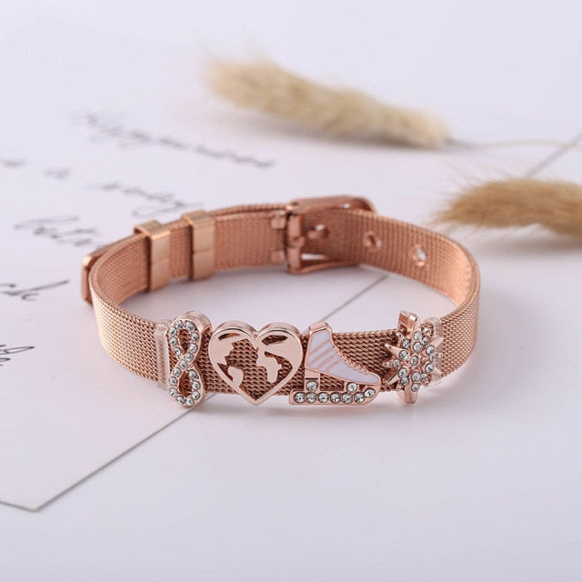 Colorful Stainless Steel Mesh Watch Belt Bracelets For Women