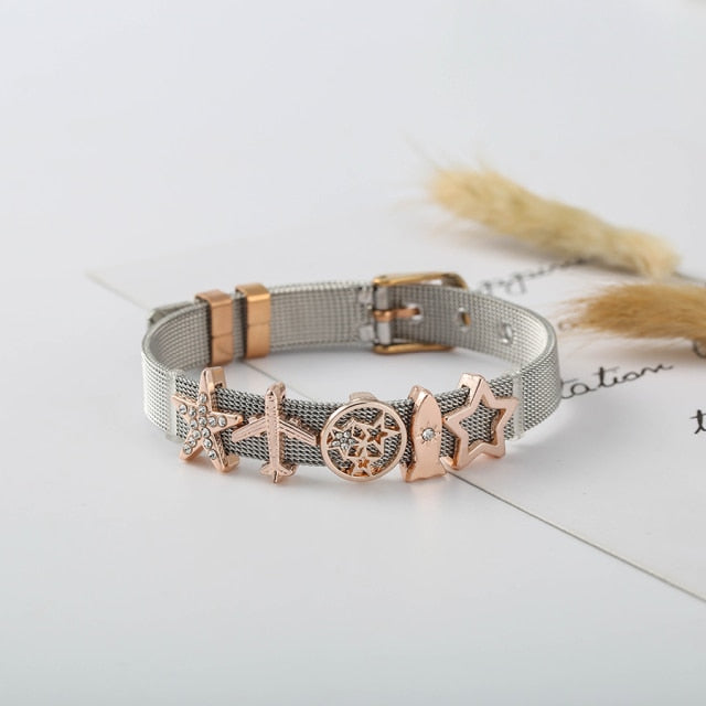 Colorful Stainless Steel Mesh Watch Belt Bracelets For Women