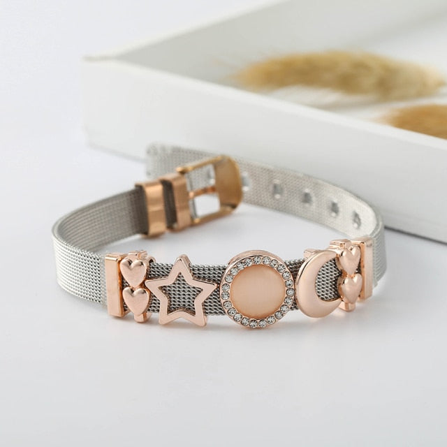 Colorful Stainless Steel Mesh Watch Belt Bracelets For Women