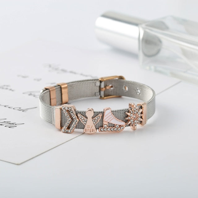 Colorful Stainless Steel Mesh Watch Belt Bracelets For Women