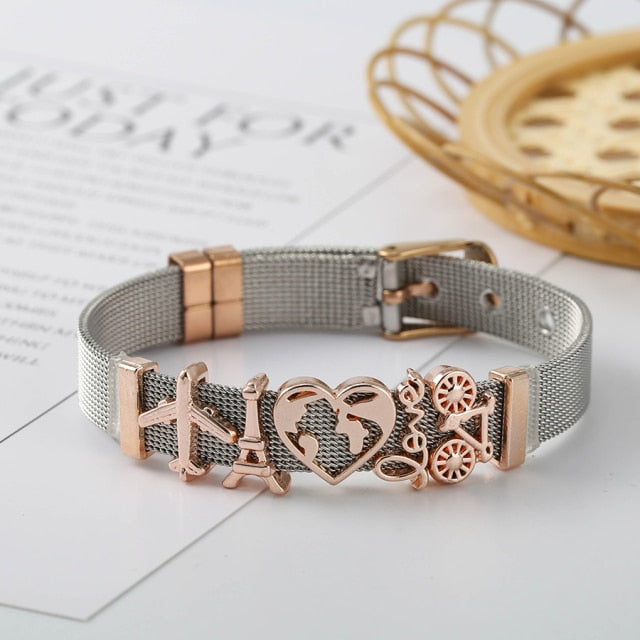 Colorful Stainless Steel Mesh Watch Belt Bracelets For Women