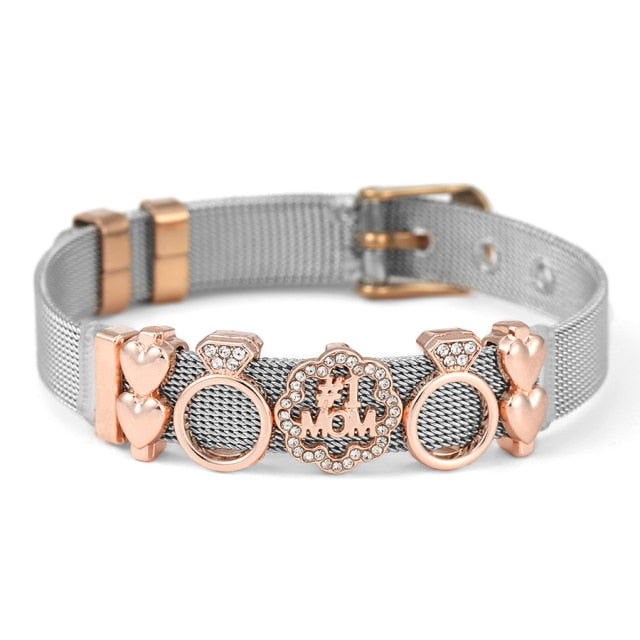 Colorful Stainless Steel Mesh Watch Belt Bracelets For Women