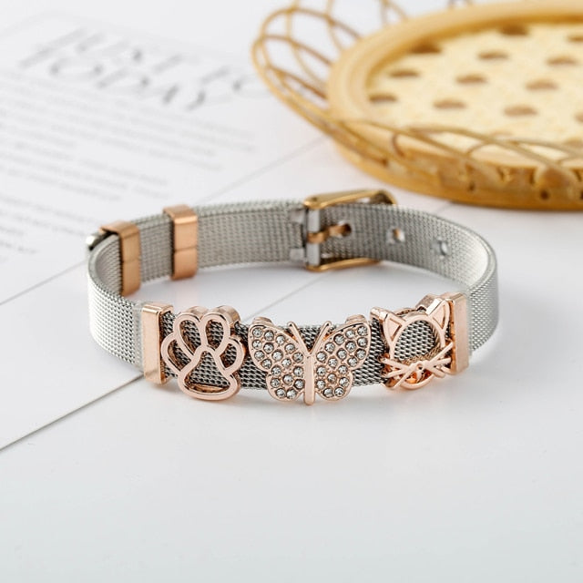 Colorful Stainless Steel Mesh Watch Belt Bracelets For Women