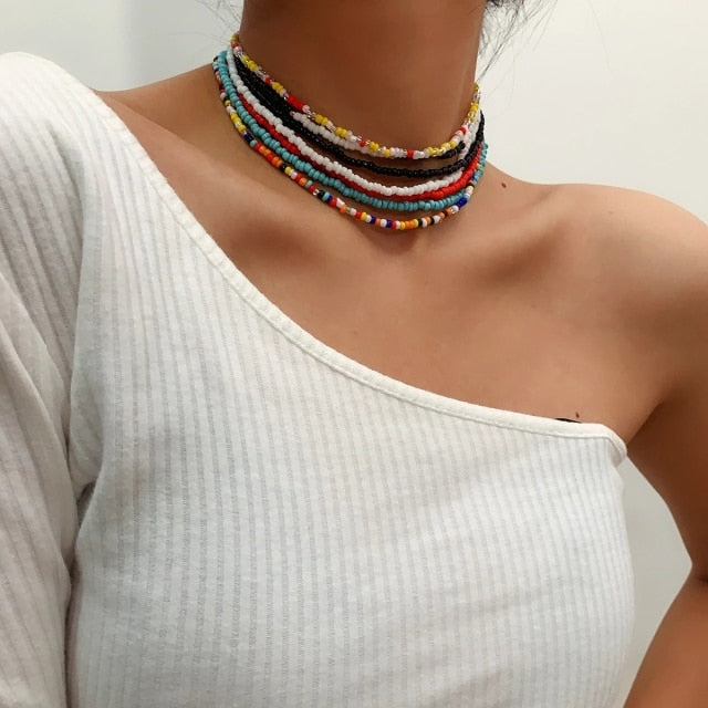 Fashion Boho Beads Choker Necklaces