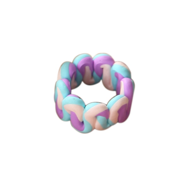 Bohemia Colorful Stripe Geometric Wide Rings for Women