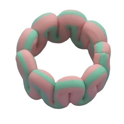 Bohemia Colorful Stripe Geometric Wide Rings for Women