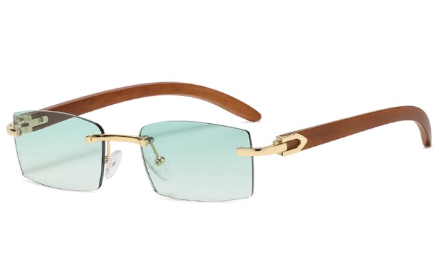fashion sunglasses rimless blue green uv400 sqaure sun glasses