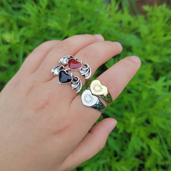 Lost Lady Vintage Metal Heart Rings for Women