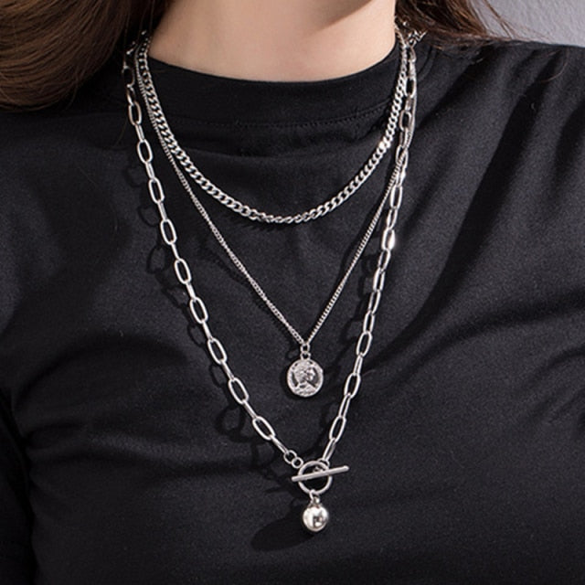 Cute Simple Chain Link Lock Necklace Pendant
