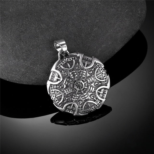 Men Vikings Vegvisir Rune Amulet Compass Pendant