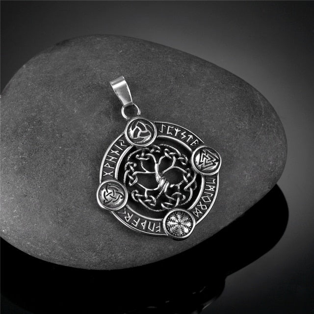 Men Vikings Vegvisir Rune Amulet Compass Pendant