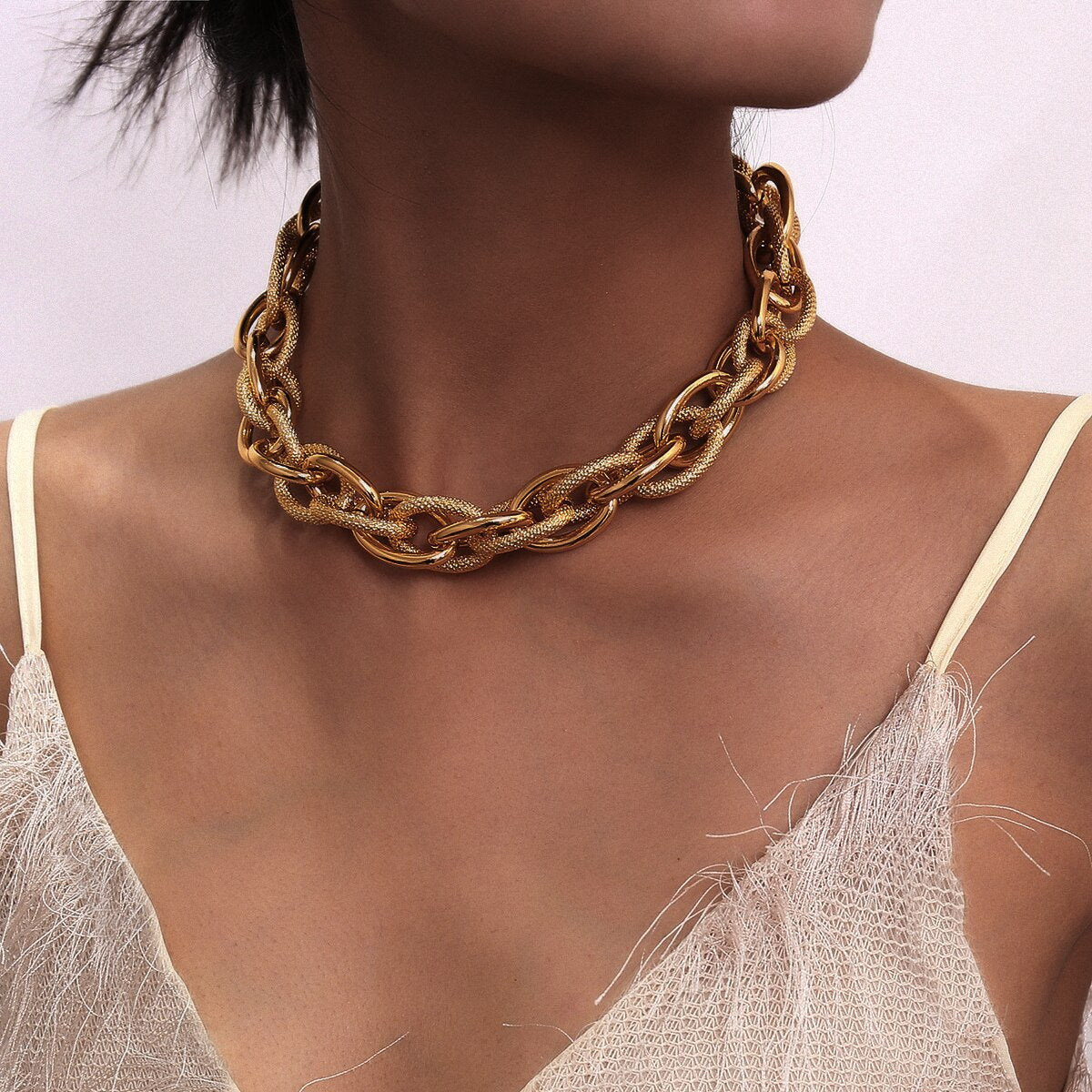 Punk Lock Choker Necklace Pendant