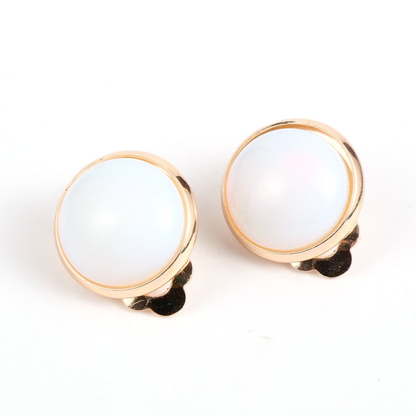 Pendientes de clip con cuentas de cristal turquesas pequeñas de 12 mm y piedra natural