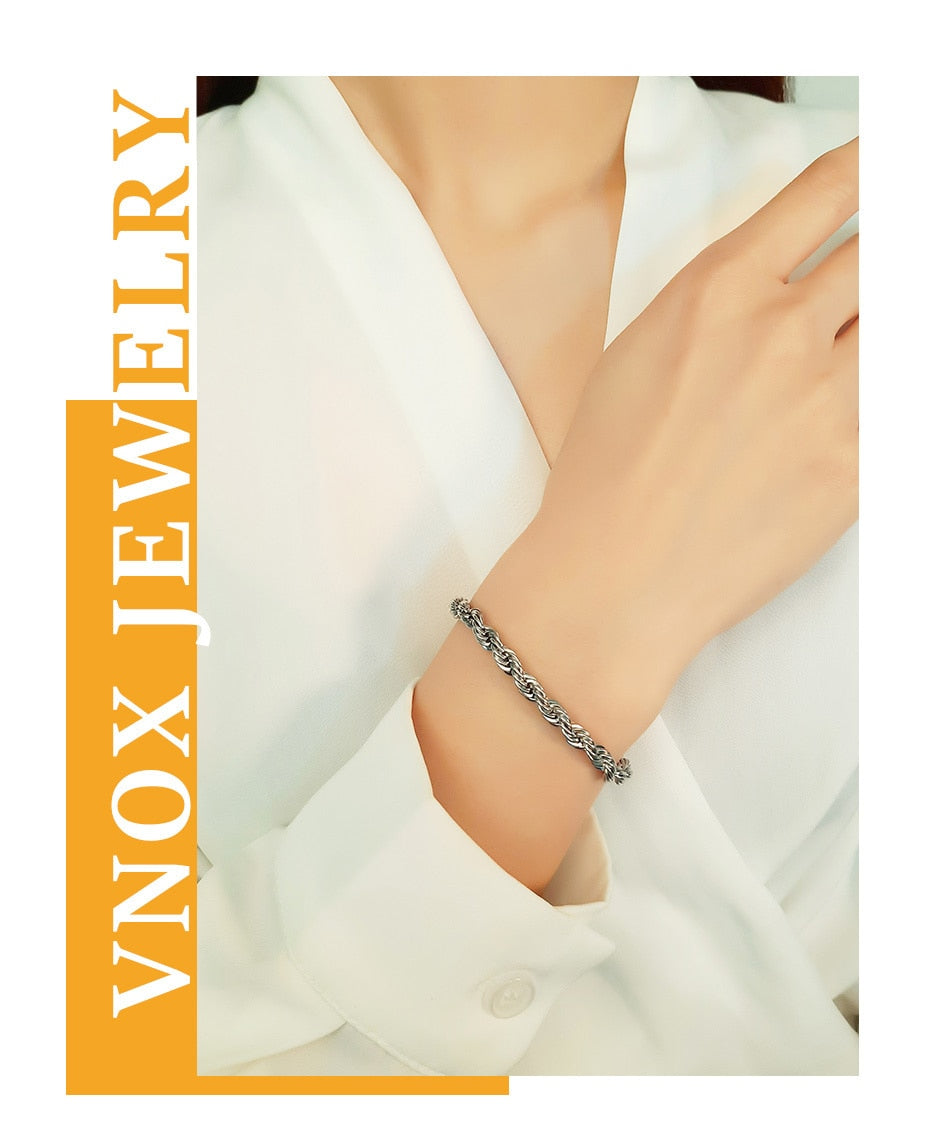 Charming Flash Twisted Rope Chain Bracelets for Women