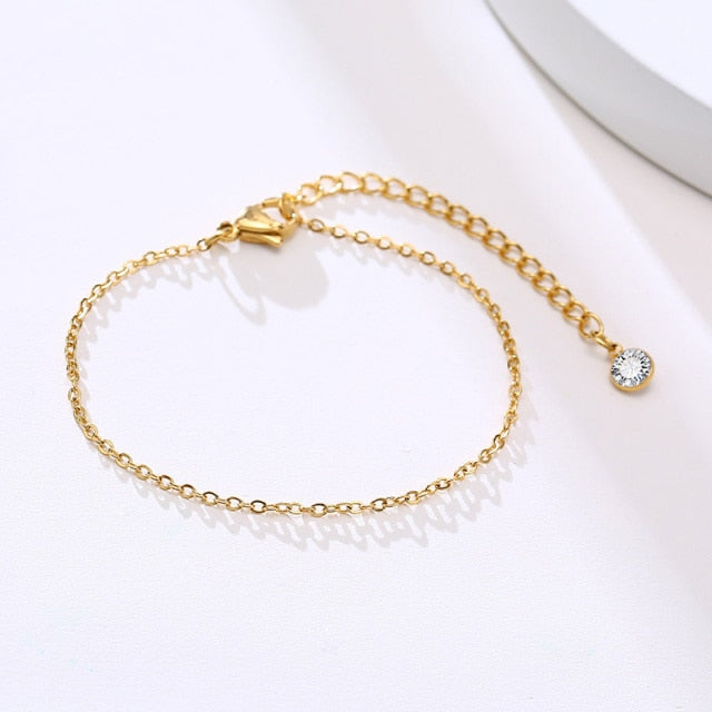 Ultra Thin Chain Link Cross Bracelet