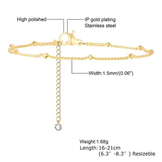 Ultra Thin Chain Link Cross Bracelet