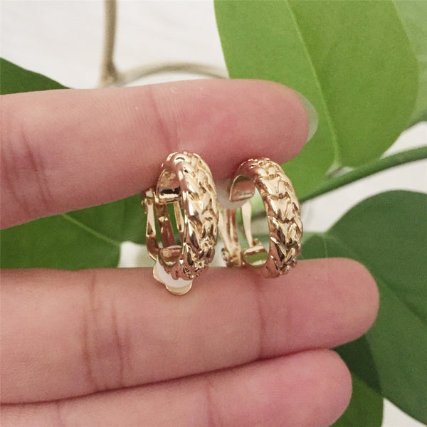 High Quality Clip on Earrings Without Piercing Textured Earrings for Women