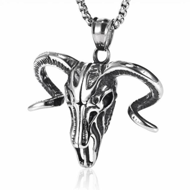Vintage Punk Ghost Skull Mask Pendant Necklace