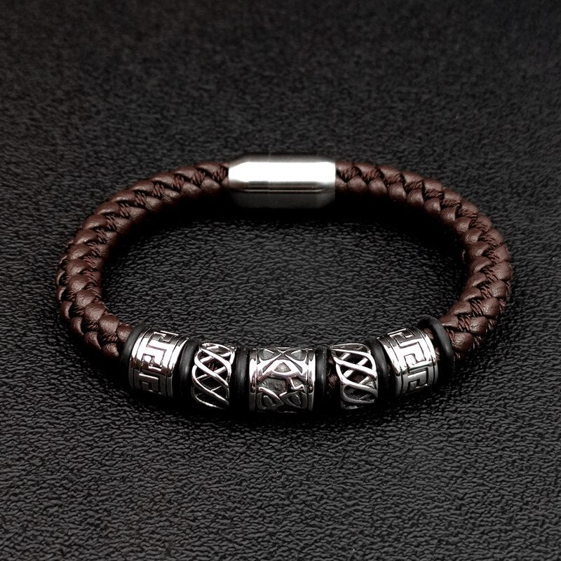 5 Viking Bead Bracelet Powerful Magnet Clasp