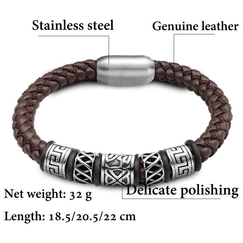 5 Viking Bead Bracelet Powerful Magnet Clasp