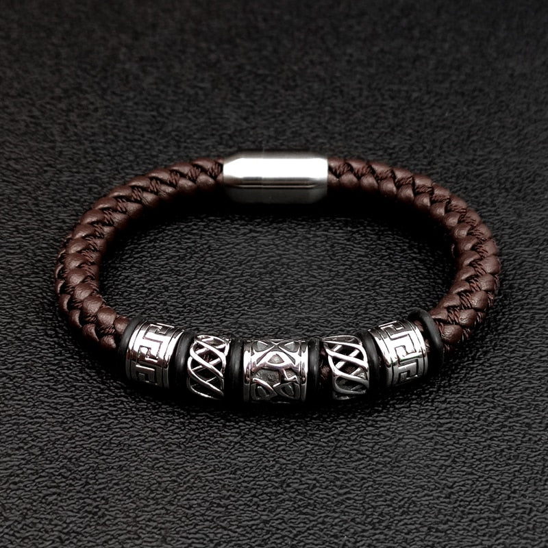 5 Viking Bead Bracelet Powerful Magnet Clasp