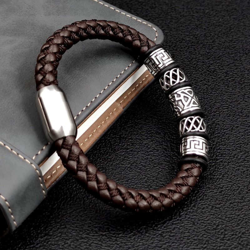 5 Viking Bead Bracelet Powerful Magnet Clasp