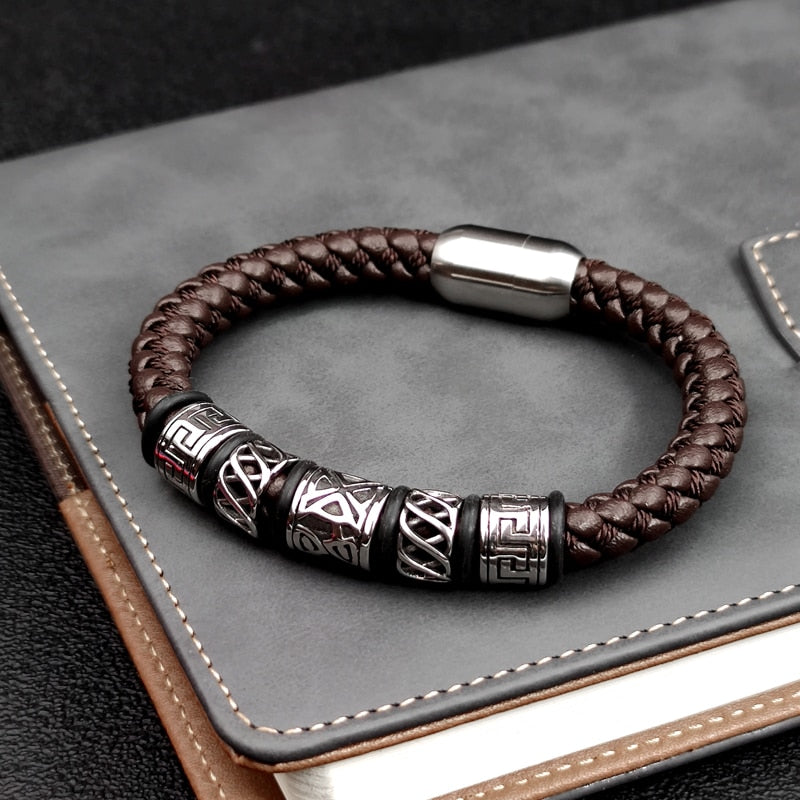 5 Viking Bead Bracelet Powerful Magnet Clasp