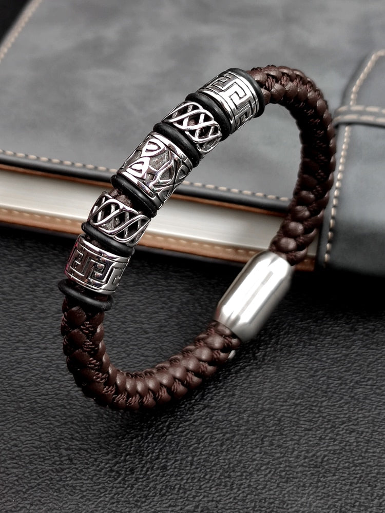 5 Viking Bead Bracelet Powerful Magnet Clasp