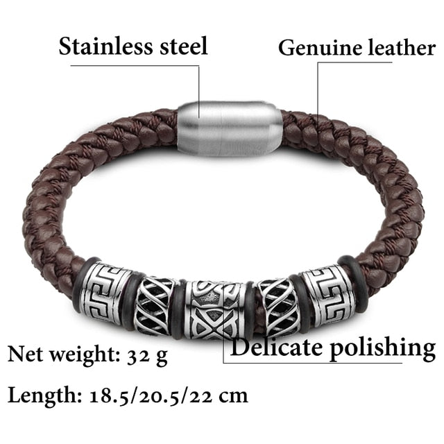 5 Viking Bead Bracelet Powerful Magnet Clasp