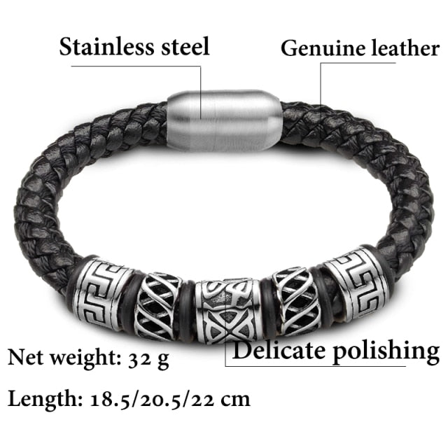 5 Viking Bead Bracelet Powerful Magnet Clasp