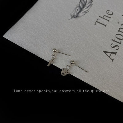 Cross Drop Stud Earrings for Women Simple Earrings