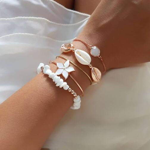 Bohemian Mixed Golden Shell Starfish Bracelet Women