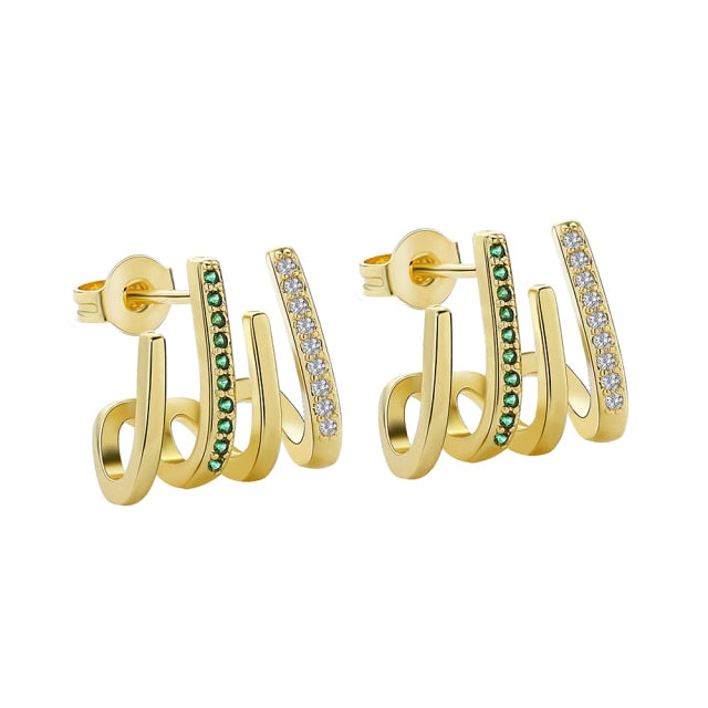 Woman Copper Gilded earring Braided Round DIY Earrings