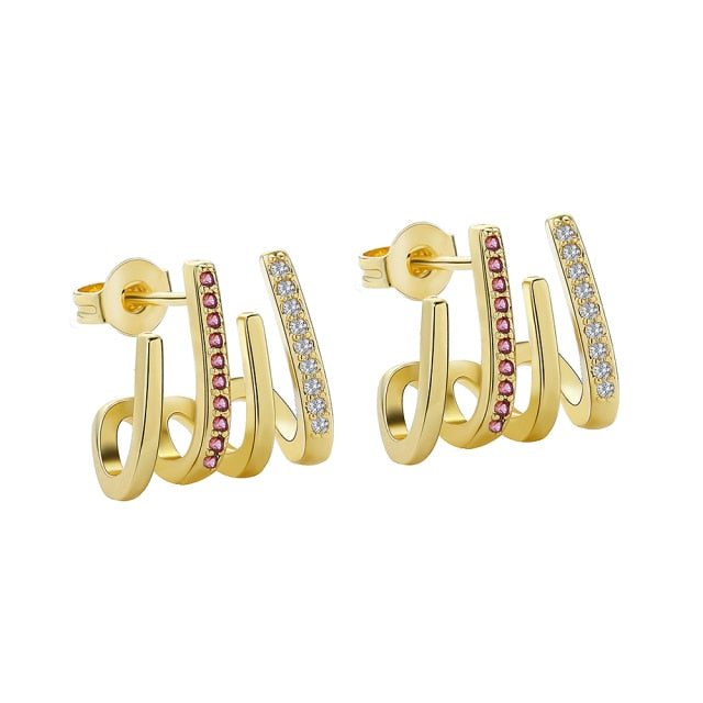 Woman Copper Gilded earring Braided Round DIY Earrings