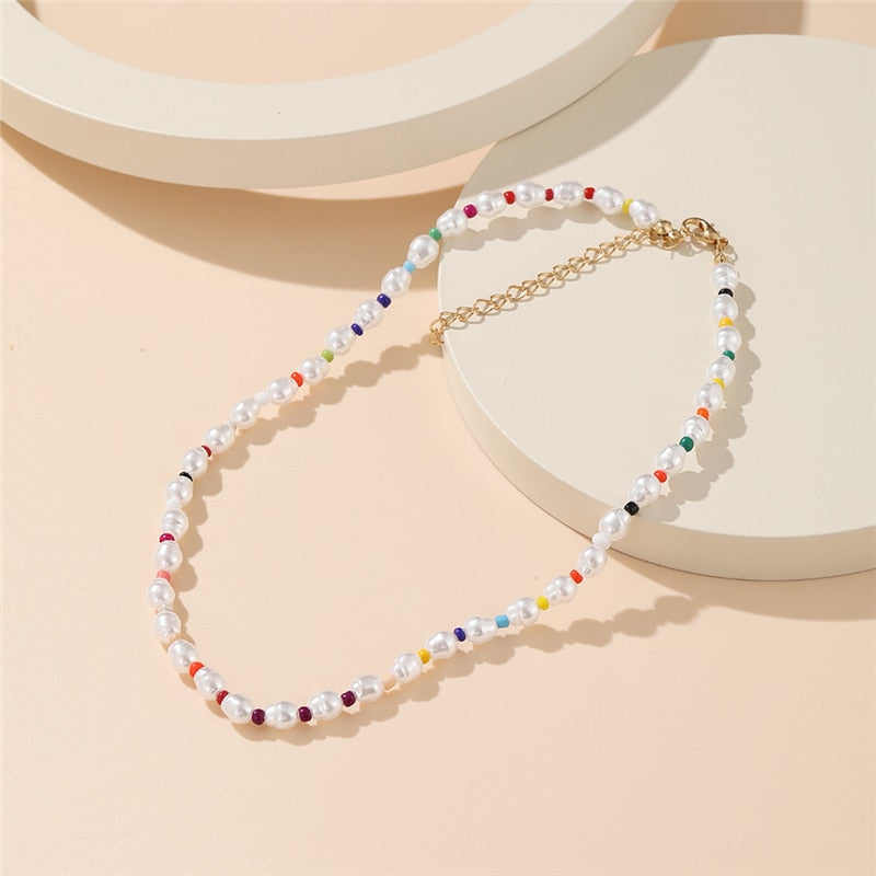 Bohemian Colorful Bead Shell Necklace