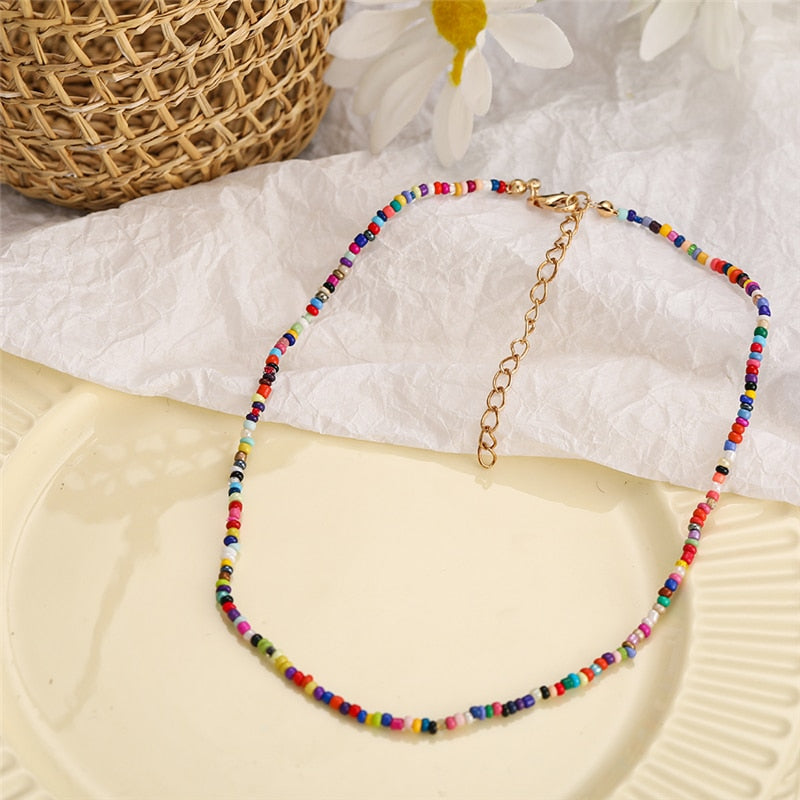 Bohemian Colorful Bead Shell Necklace