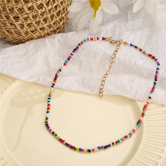 Bohemian Colorful Bead Shell Necklace