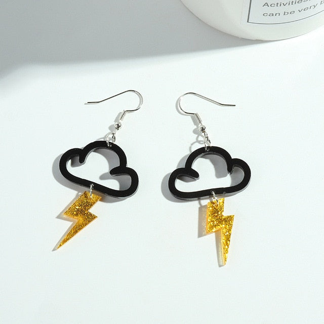 Fashion Cute Cloud Lightning Acrylic Earrings
