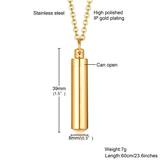 Hollow Pill Necklace for Men Women
