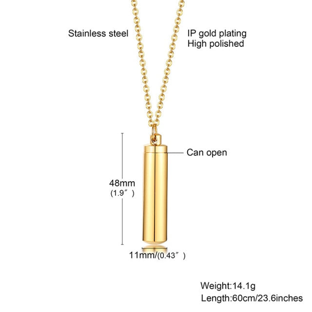 Hollow Pill Necklace for Men Women