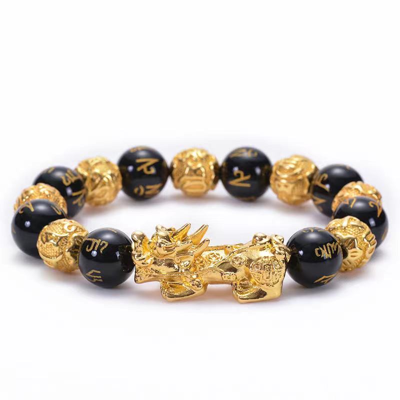 New Pixiu Feng Shui Beads Bracelet Obsidian Stone Bracelet
