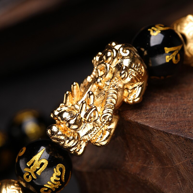 New Pixiu Feng Shui Beads Bracelet Obsidian Stone Bracelet