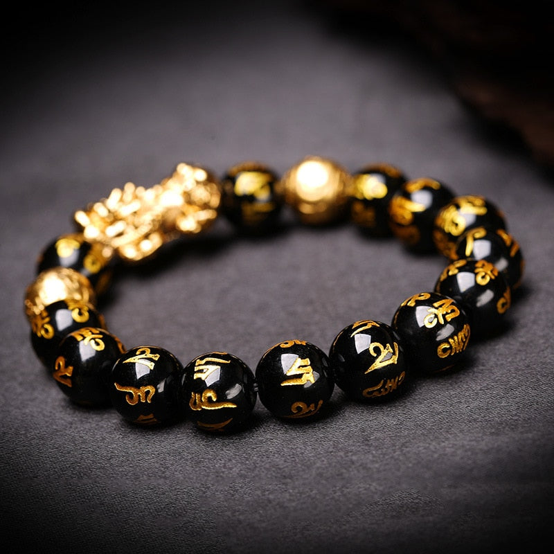 New Pixiu Feng Shui Beads Bracelet Obsidian Stone Bracelet