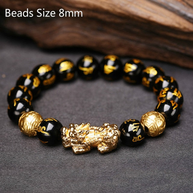 New Pixiu Feng Shui Beads Bracelet Obsidian Stone Bracelet