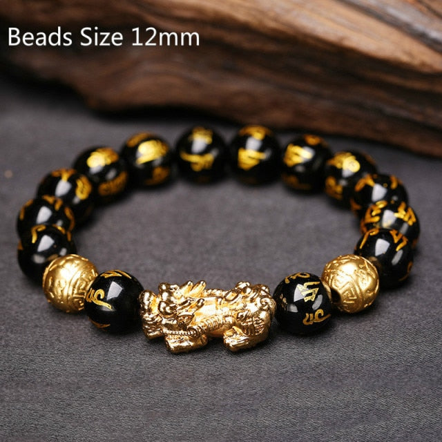 New Pixiu Feng Shui Beads Bracelet Obsidian Stone Bracelet