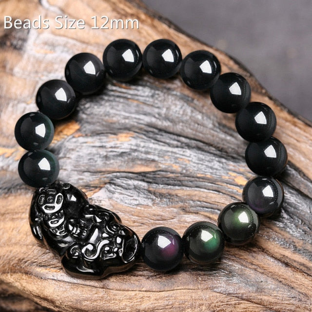 New Pixiu Feng Shui Beads Bracelet Obsidian Stone Bracelet